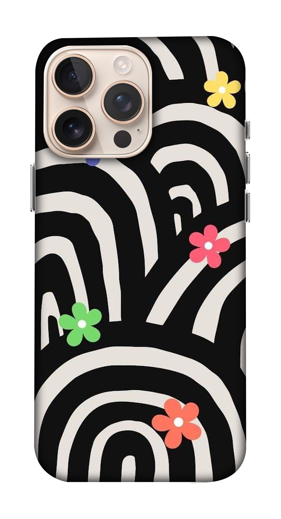 Black and White Colorful Flowers Shapes Mobicase