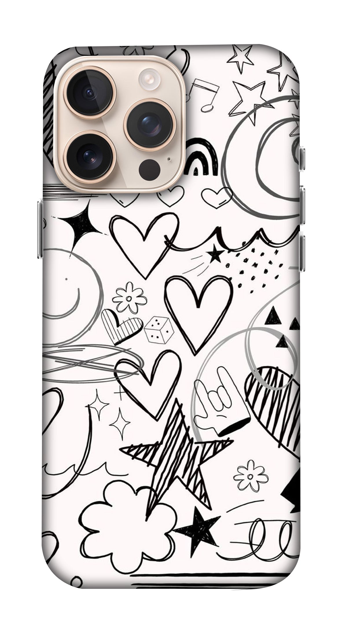 Black and White Doodles Multi Shapes Mobicase