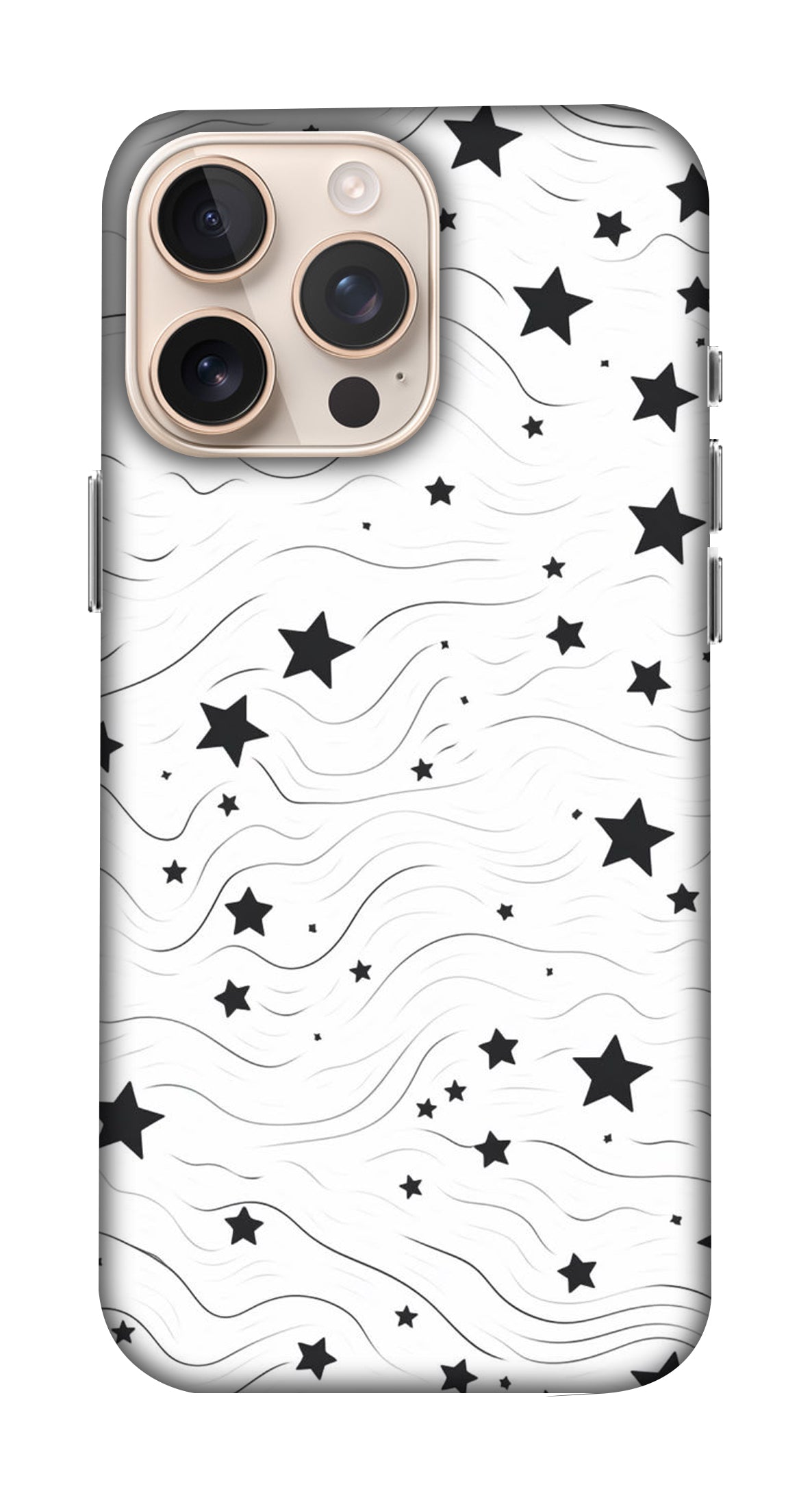 Black and White Stars Shaped Doodles Mobicase
