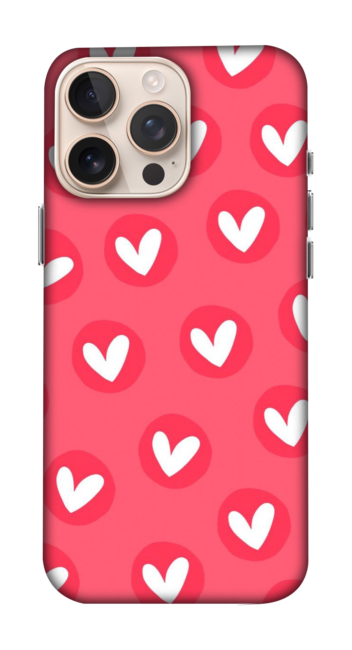 White Heart Pattern Mobicase